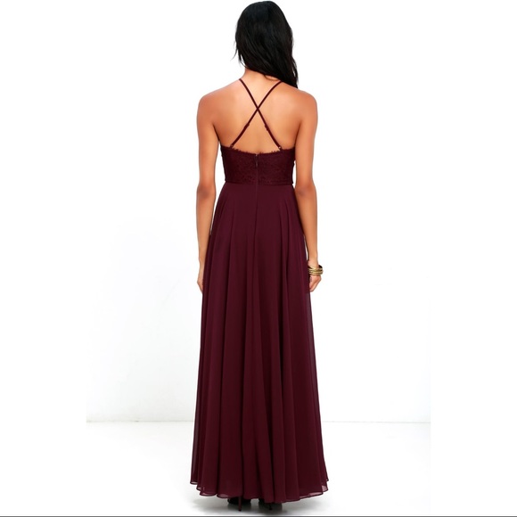 Everlasting enchantment burgundy maxi dress - Picture 4 of 7